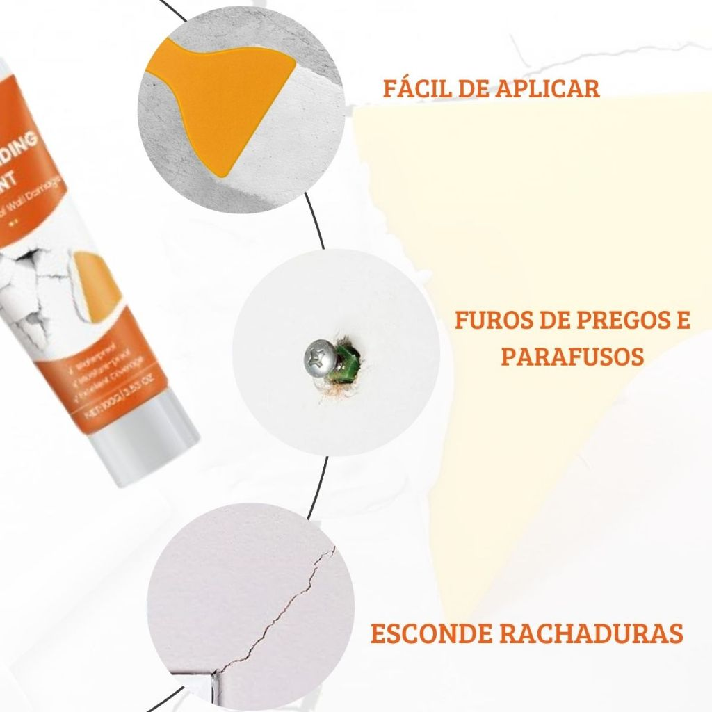 Pasta Massa Para Tapar Buracos Trincas Rachaduras Na Parede Rápida Tampar Espaços Entre Outros
