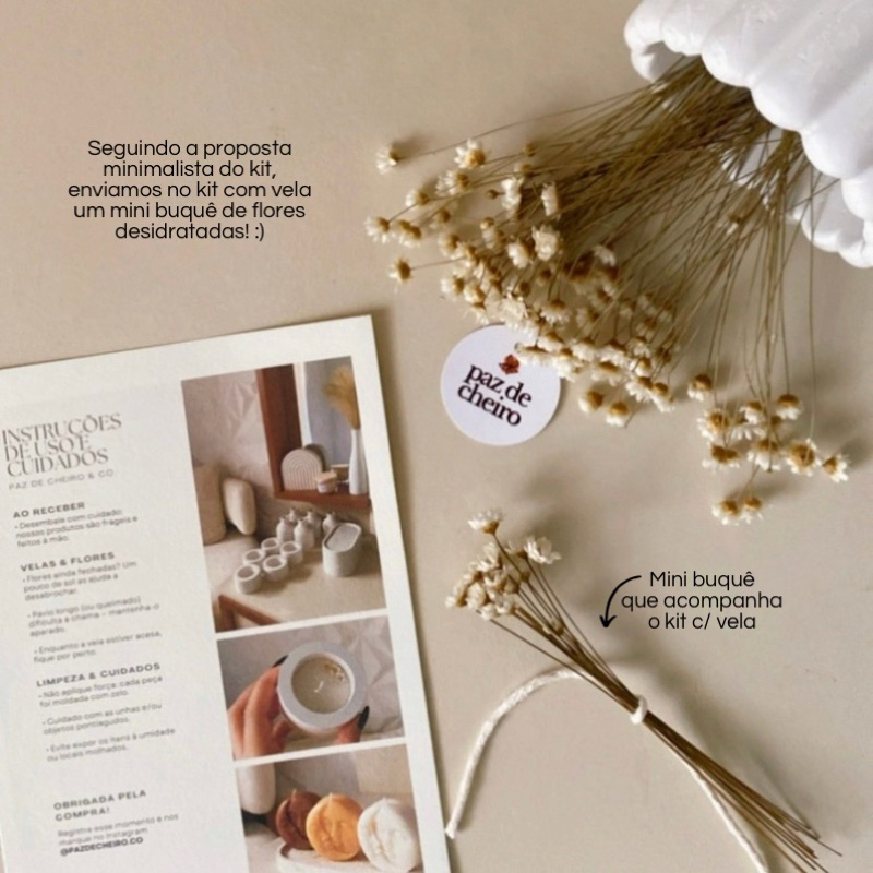 Kit AESTHETIC: Vaso Minimalista + Bandeja Decorativa + Vela Aromática | Produto Artesanal.