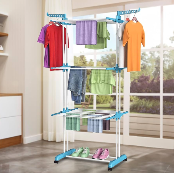 Varal Grande de Chão de 3 Andares Portátil