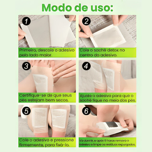 Adesivos Detox para Pés Original + Brinde – Elimina Toxinas e Relaxa Enquanto Você Dorme