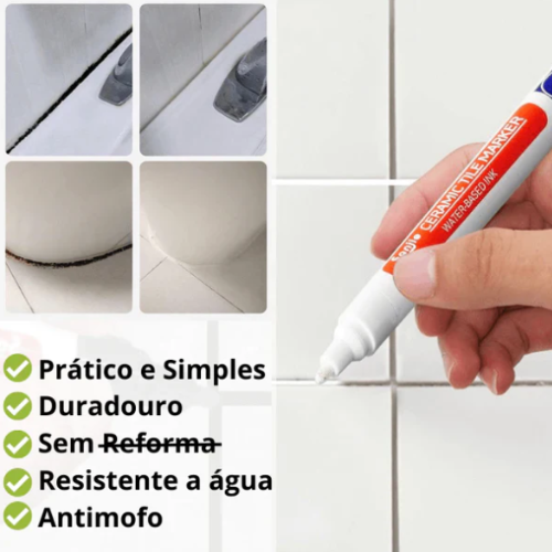 Caneta Magica de Rejunte Permanente Anti-Mofo Bege e Cinza