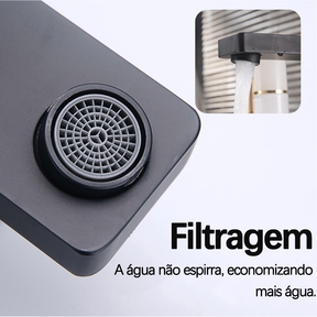 Torneira quadrada preta quente e fria torneira de armário de banheiro preto torneira de pintura de furo único