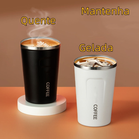Caneca Copo Café Coffee Isolado Dupla Térmico Aço Inoxidável 510ML Anti-vazamento