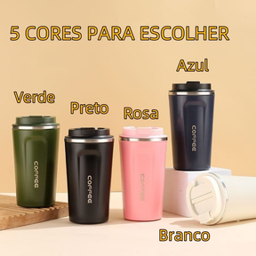 Caneca Copo Café Coffee Isolado Dupla Térmico Aço Inoxidável 510ML Anti-vazamento