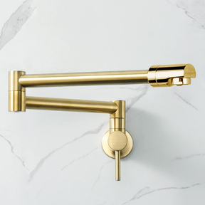 Torneira Gourmet De Pia Cozinha Parede Flexível 1/4V Dourado Brilhante Yesop