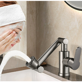 Torneira de 1080° graus giratória de água quente e fria torneira de cozinha moderna giratória para casa-Com mangueira