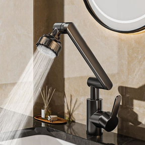 Torneira de 1080° graus giratória de água quente e fria torneira de cozinha moderna giratória para casa-Com mangueira