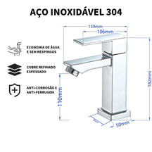 Torneira Banheiro Preta SquareLux