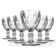 Jogo de 6 Taças de Vidro Diamond Transparente 330ml