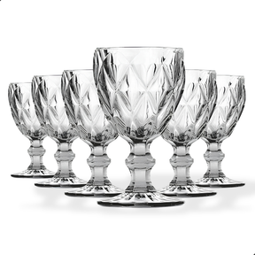 Jogo de 6 Taças de Vidro Diamond Transparente 330ml
