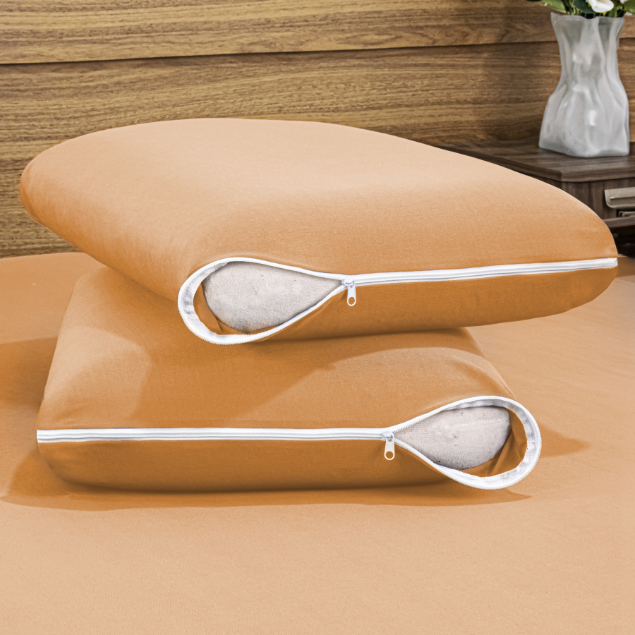 Kit 4 Capas Protetoras de Travesseiro Malha Gel com Zíper - ConfortZip