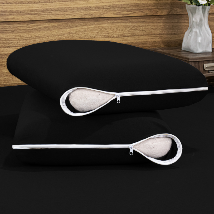 Kit 4 Capas Protetoras de Travesseiro Malha Gel com Zíper - ConfortZip