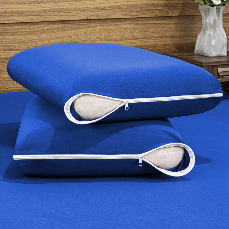 Kit 4 Capas Protetoras de Travesseiro Malha Gel com Zíper - ConfortZip