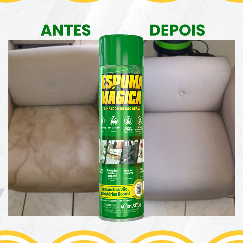 Espuma Mágica Limpador Multiuso a seco Limpa Estofados Tenis Fogão Box Airfryer Spray