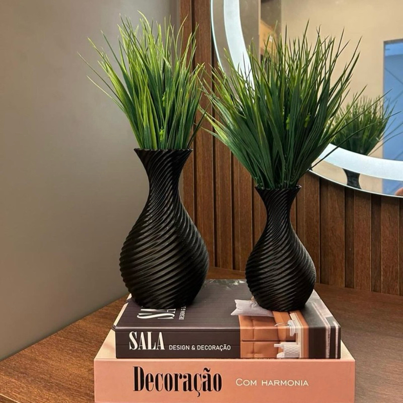 Kit 2 Vasos Espiral/ Vaso Flores Moderno/ Vaso decorativo/ Vaso twist/ Decoração rack/ Decoração criativa sala cozinha