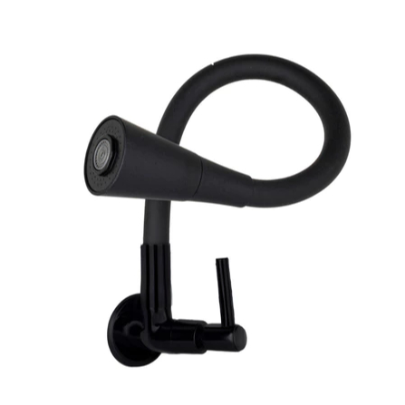 Torneira De Cozinha FLEXÍVEL PRETO FOSCO De Parede Luxuosa Design Lavatório Resistente