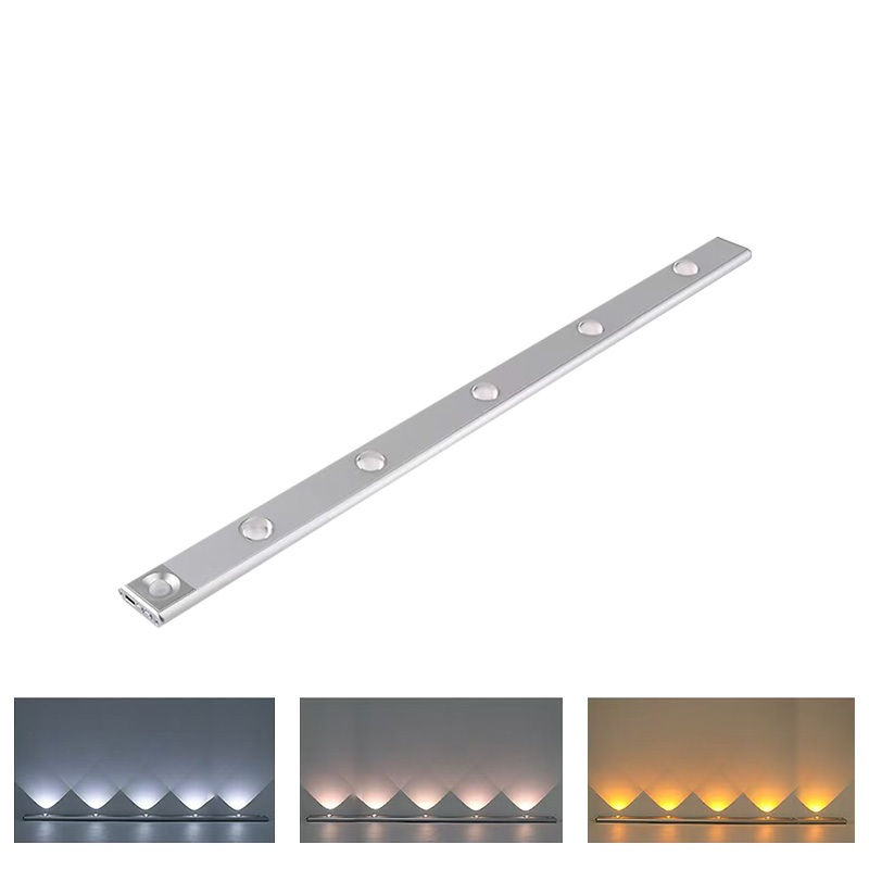 Luzes De Armário LED Sem Fio Magnéticas Ajustáveis De 3 Cores com Sensor