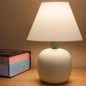 Abajur Luminaria de Ceramica Porcelana Bivolt Com Cupula para Decoração Quarto Escritorio Sala Decoração Infantil