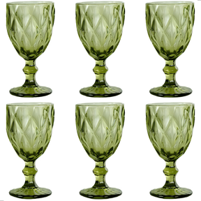 Jogo de 6 Taças de Vidro Diamond Transparente 330ml