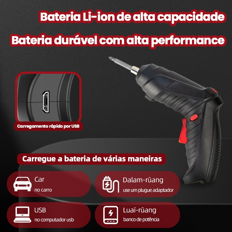 AICOOL Chave de fenda elétrica multifuncional de alto torque para desmontagem e montagem, avanço e retrocesso com
