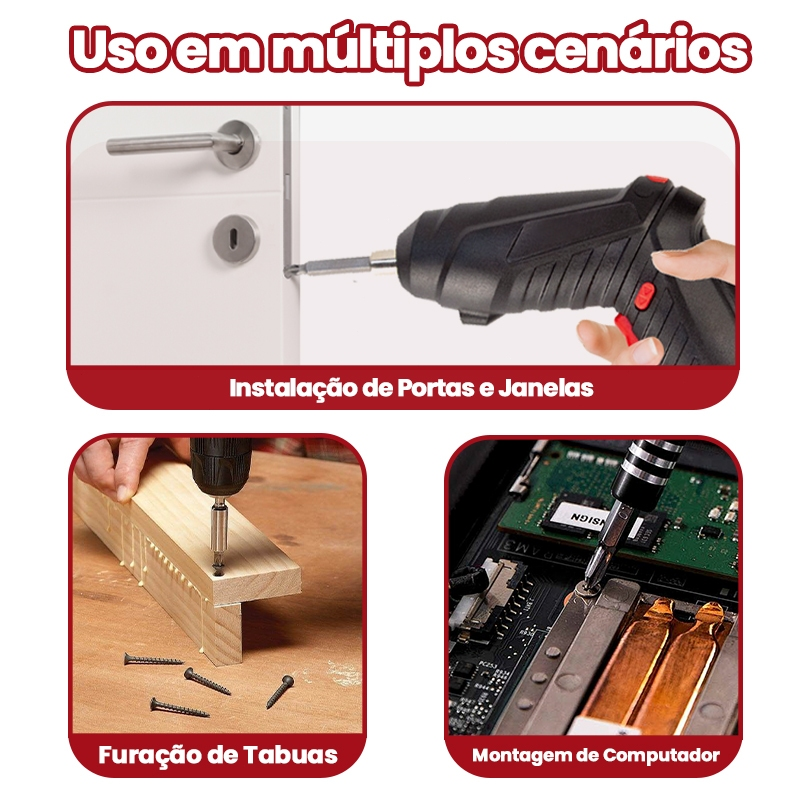 AICOOL Chave de fenda elétrica multifuncional de alto torque para desmontagem e montagem, avanço e retrocesso com