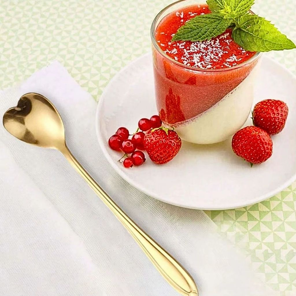 Kit Colher Coração Fofa para Cozinha Mesa Posta Douradas Café Sobremesa Chá Aço Inoxidável