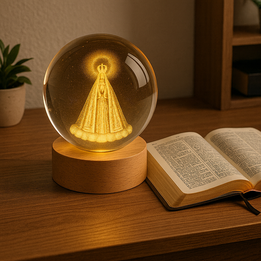 KIT 2 Luminárias de Mesa para Quarto Abajur Cabeceira Decorativo Nossa Senhora Aparecida Jesus 3D