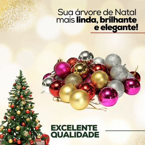 Kit Bolinhas de Árvore de Natal 3cm /4cm/5cm/6cm/7cm/8cm Mista Lisa Fosca Glitter Decoração Natalina