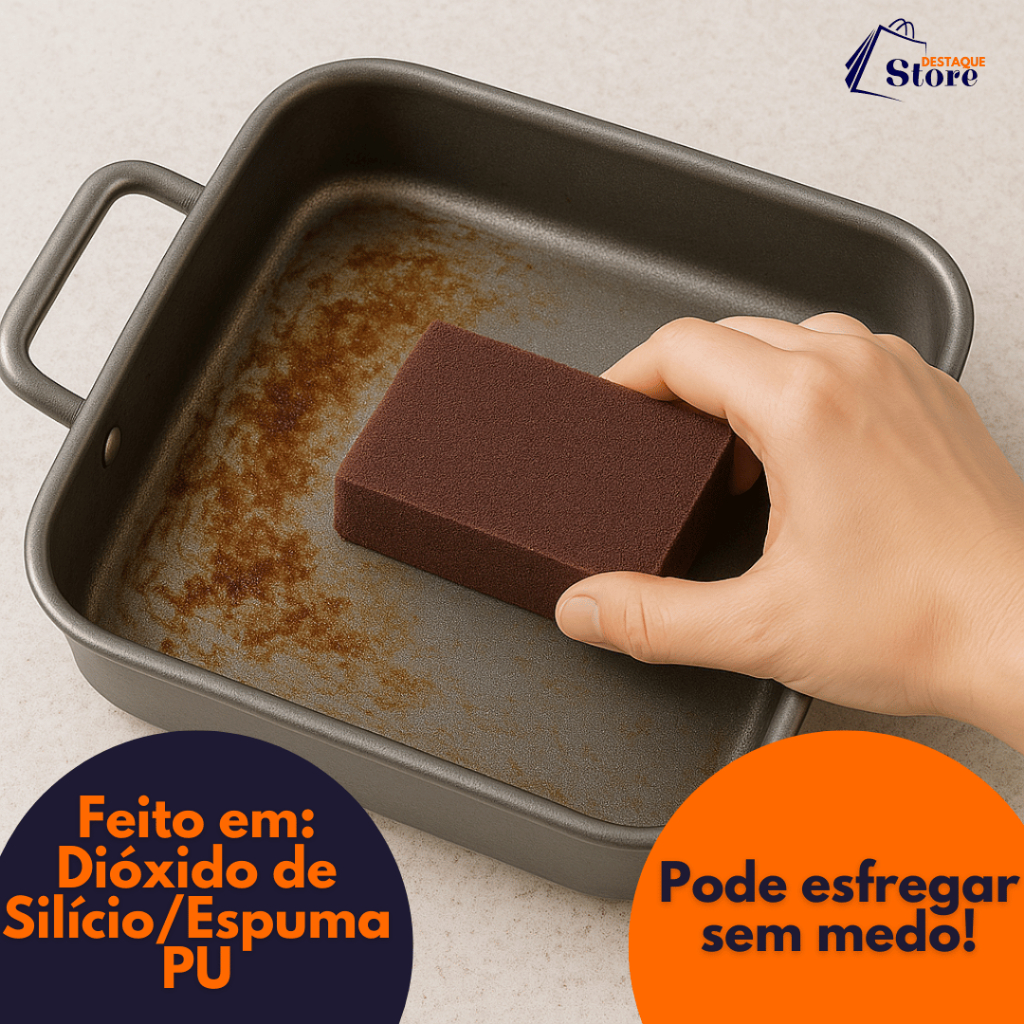 Kit 12 Esponja Magica Limpeza Pesada Tira Manchas Ferrugem Riscos