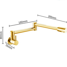 Torneira Gourmet De Pia Cozinha Parede Flexível 1/4V Dourado Brilhante Yesop