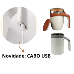 Caneca Misturadora Automática Elétrica USB Bateria Recarregável Mixer Café 380ml