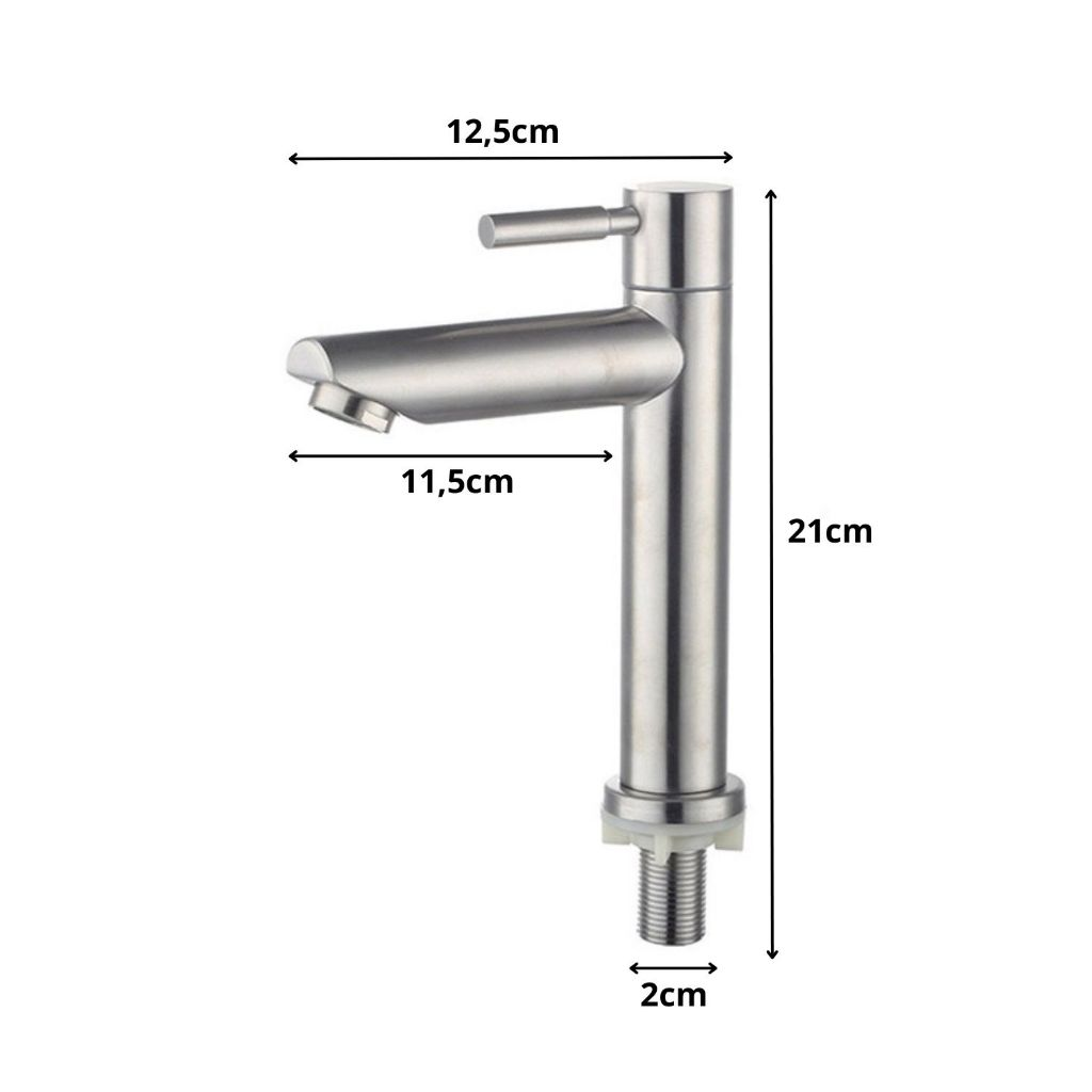 Torneira Banheiro Inox Premium Bancada Moderna