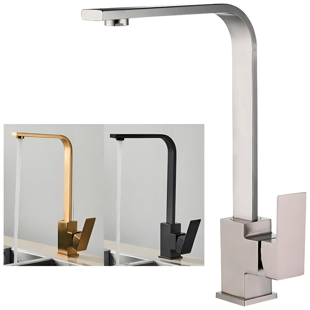 Torneira Gourmet Cozinha Monocomando Misturador Dourada Preta Prata Aço Inox Luxo Dourado Escovado