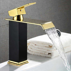 Torneira Pia Banheiro Dourada Preta Lavatorio Misturador Monocomando Luxo Bica Baixa 18cm Yesop