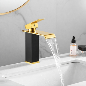 Torneira Pia Banheiro Dourada Preta Lavatorio Misturador Monocomando Luxo Bica Baixa 18cm Yesop