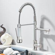 Torneira Cozinha Gourmet Com Spray Extensor Dourado