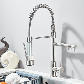 Torneira Cozinha Gourmet Com Spray Extensor Dourado