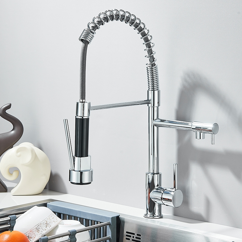 Torneira Cozinha Gourmet Com Spray Extensor Dourado