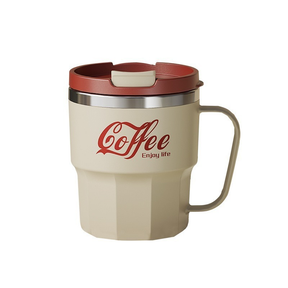 Caneca De Café de Aço Inox Copo Térmica 400ml Capa Resistente Ao Calor Alça Criativa Escritório Casa