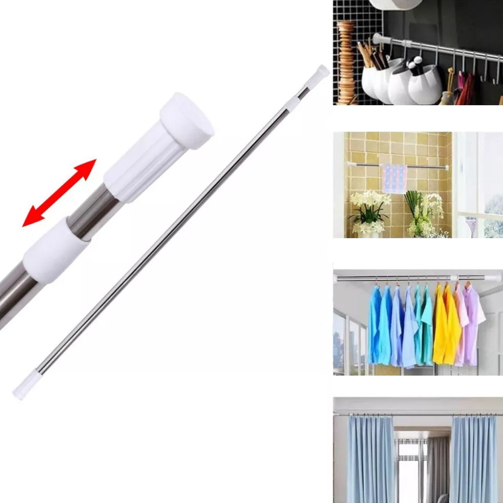 Varão Extensível Resistente em Porta Cortina Box Banheiro Multiuso Alta qualidade