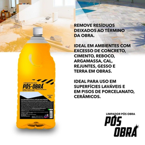 Limpador Pós Obra Vo docia 2L para REMOÇÃO DE RESÍDUOS