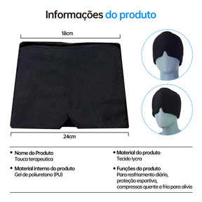 Touca Terapêutica para Dor de Cabeça Alívio da Enxaqueca Compressão Quente e Frio
