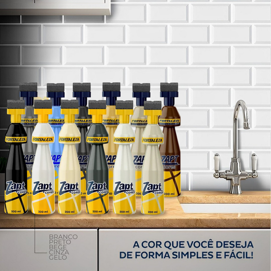 Tinta Para Rejunte Zapt Cores Fortaleza 200ml Prático Alta Cobertura Piso Parede Rejunta Porcelanato Banheiro Branco
